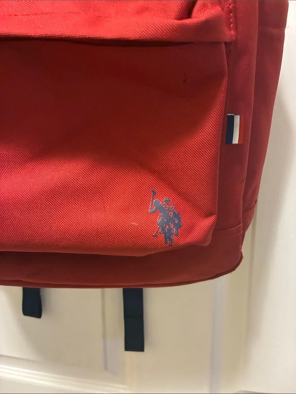 U.S. Polo Assn.Red Unisex 18”solid core backpack w/large main zipped compartment